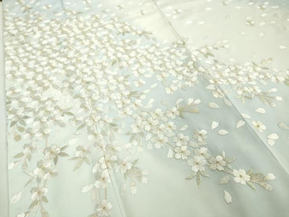 平和屋本店●極上　訪問着　総刺繍　舞桜　暈し染め　金糸　反端付き　逸品　未使用　DZAA5069kh6