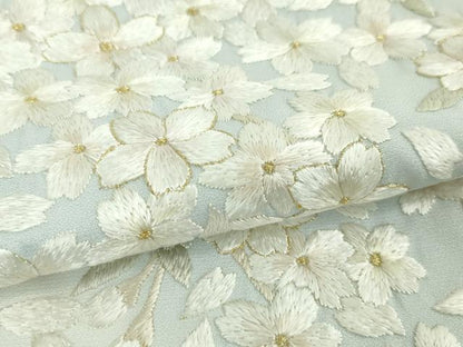 平和屋本店●極上　訪問着　総刺繍　舞桜　暈し染め　金糸　反端付き　逸品　未使用　DZAA5069kh6