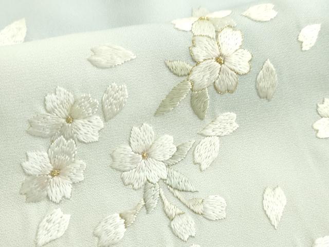 平和屋本店●極上　訪問着　総刺繍　舞桜　暈し染め　金糸　反端付き　逸品　未使用　DZAA5069kh6