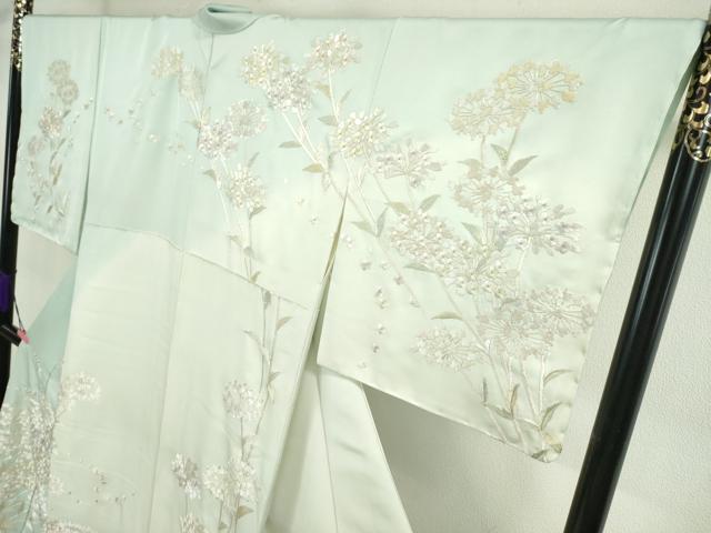 平和屋本店●極上　訪問着　総刺繍　紫陽花　暈し染め　金糸　反端付き　逸品　未使用　DZAA5070kh6