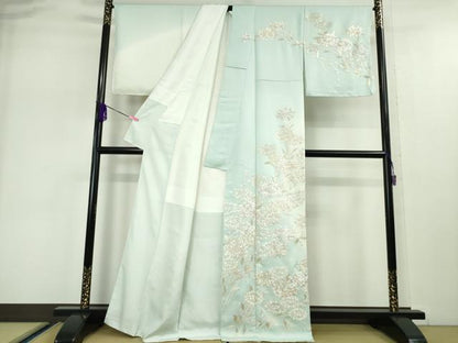 平和屋本店●極上　訪問着　総刺繍　紫陽花　暈し染め　金糸　反端付き　逸品　未使用　DZAA5070kh6