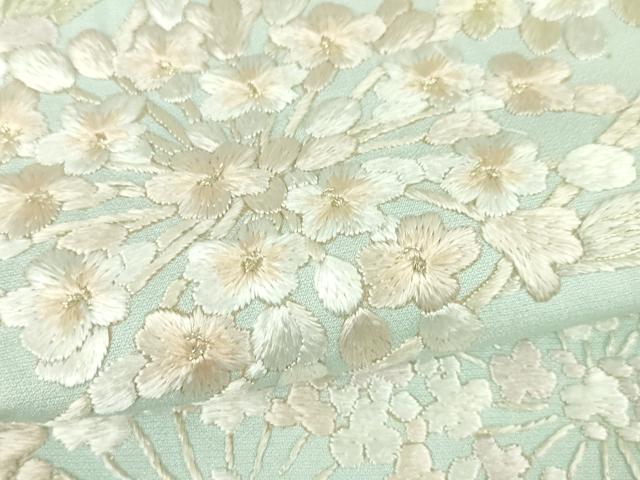 平和屋本店●極上　訪問着　総刺繍　紫陽花　暈し染め　金糸　反端付き　逸品　未使用　DZAA5070kh6