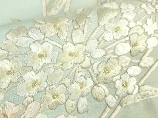 平和屋本店●極上　訪問着　総刺繍　紫陽花　暈し染め　金糸　反端付き　逸品　未使用　DZAA5070kh6
