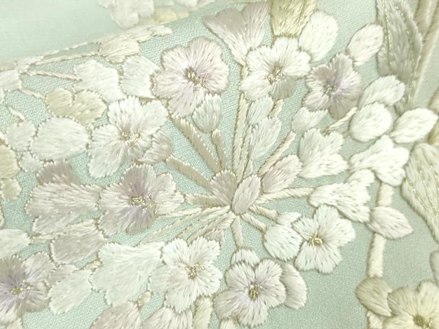 平和屋本店●極上　訪問着　総刺繍　紫陽花　暈し染め　金糸　反端付き　逸品　未使用　DZAA5070kh6