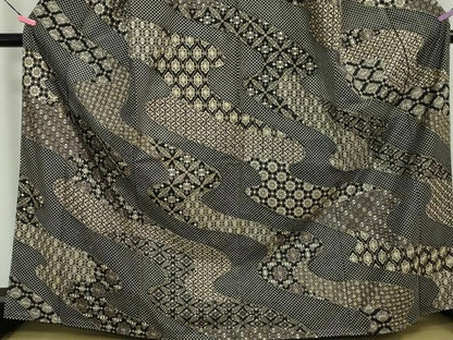 平和屋本店●極上 中国三大刺繍 スワトウ刺繍 総刺繍 本場縞大島紬 訪問着 黒地 上代380万 堀之内織物謹製 証紙付 逸品 未使用 DZAA5071kh5