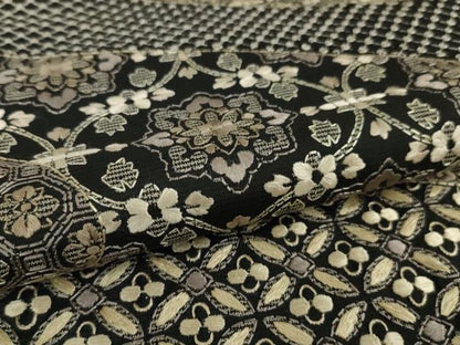 平和屋本店●極上 中国三大刺繍 スワトウ刺繍 総刺繍 本場縞大島紬 訪問着 黒地 上代380万 堀之内織物謹製 証紙付 逸品 未使用 DZAA5071kh5