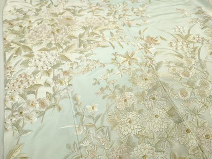 平和屋本店●極上　中国三大刺繍　相良刺繍　総刺繍　訪問着　作家物　吉祥花文　暈し染め　金糸　反端付き　逸品　未使用　DZAA5074kh6
