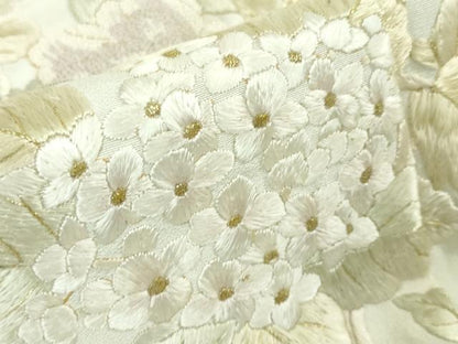 平和屋本店●極上　中国三大刺繍　相良刺繍　総刺繍　訪問着　作家物　吉祥花文　暈し染め　金糸　反端付き　逸品　未使用　DZAA5074kh6