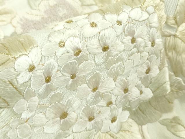 平和屋本店●極上　中国三大刺繍　相良刺繍　総刺繍　訪問着　作家物　吉祥花文　暈し染め　金糸　反端付き　逸品　未使用　DZAA5074kh6