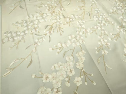 平和屋本店■極上　訪問着　総刺繍　枝垂れ桜　暈し染め　金糸　反端付き　逸品　未使用　DZAA5075kh5