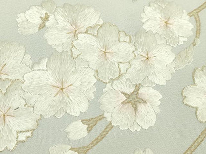 平和屋本店■極上　訪問着　総刺繍　枝垂れ桜　暈し染め　金糸　反端付き　逸品　未使用　DZAA5075kh5