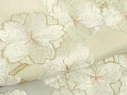 平和屋本店■極上　訪問着　総刺繍　枝垂れ桜　暈し染め　金糸　反端付き　逸品　未使用　DZAA5075kh5