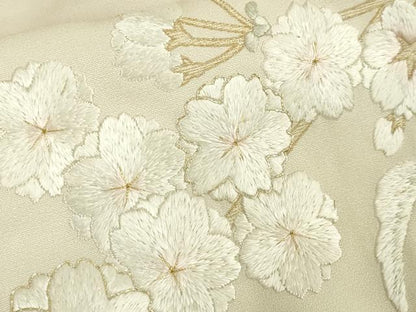 平和屋本店■極上　訪問着　総刺繍　枝垂れ桜　暈し染め　金糸　反端付き　逸品　未使用　DZAA5075kh5