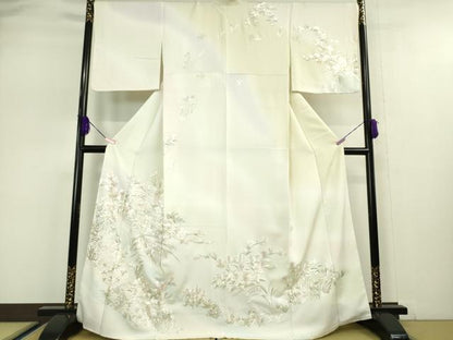 平和屋本店■極上　訪問着　総刺繍　駒刺繍　吉祥花文　暈し染め　金糸　反端付き　逸品　未使用　DZAA5076kh5