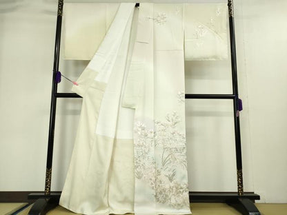 平和屋本店■極上　訪問着　総刺繍　駒刺繍　吉祥花文　暈し染め　金糸　反端付き　逸品　未使用　DZAA5076kh5