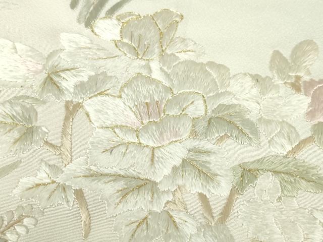 平和屋本店■極上　訪問着　総刺繍　駒刺繍　吉祥花文　暈し染め　金糸　反端付き　逸品　未使用　DZAA5076kh5