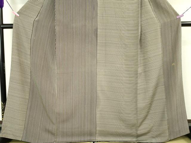 平和屋本店●極上　池田重子コレクション　訪問着　片身替わり　縦縞　横縞　黒地　逸品　DZAA5087kh6