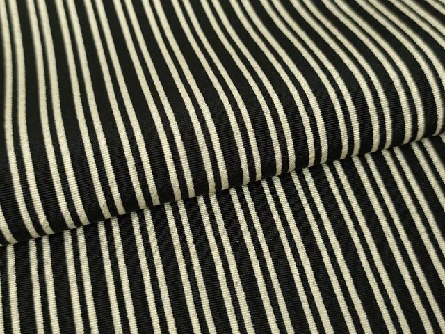 平和屋本店●極上　池田重子コレクション　訪問着　片身替わり　縦縞　横縞　黒地　逸品　DZAA5087kh6