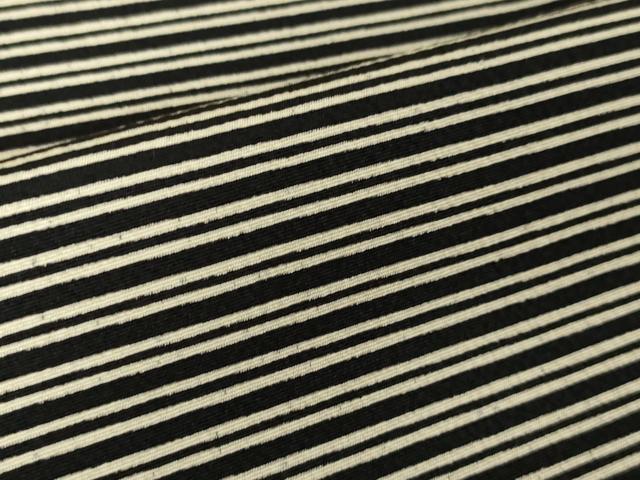 平和屋本店●極上　池田重子コレクション　訪問着　片身替わり　縦縞　横縞　黒地　逸品　DZAA5087kh6