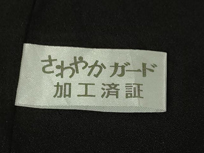 平和屋本店●極上　池田重子コレクション　訪問着　片身替わり　縦縞　横縞　黒地　逸品　DZAA5087kh6