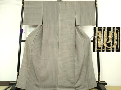 平和屋本店●極上　池田重子コレクション　訪問着　片身替わり　縦縞　横縞　黒地　逸品　DZAA5087kh6