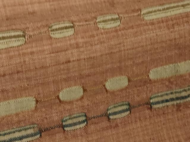 平和屋本店■超希少　国画会会員　原田麻那　めがね織　浮き織　訪問着　紬地　遠州茶色地　逸品　DZAA5091kh5