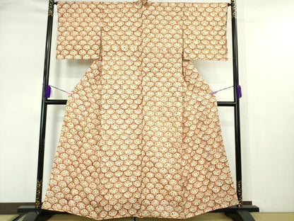 平和屋本店●極上 岩手の匠 草紫堂 南部絞り 茜染 綿 青海波 逸品 DZAA5094kh5