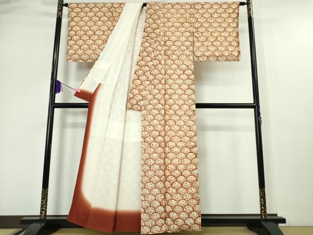 平和屋本店●極上 岩手の匠 草紫堂 南部絞り 茜染 綿 青海波 逸品 DZAA5094kh5