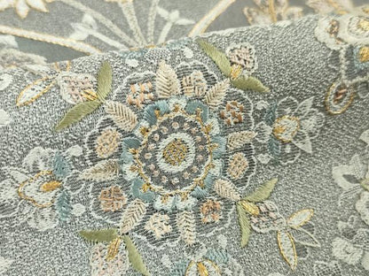 平和屋本店●極上 訪問着 天目織 刺繍 正倉院人物花文 金糸 ロング丈 逸品 DZAA5100kh5