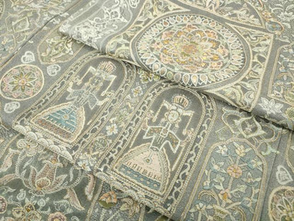 平和屋本店●極上 訪問着 天目織 刺繍 正倉院人物花文 金糸 ロング丈 逸品 DZAA5100kh5