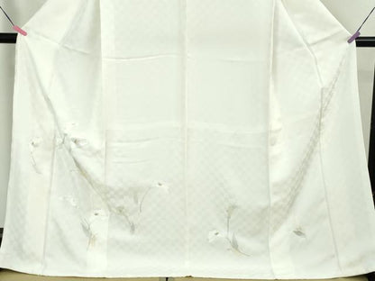 平和屋本店■極上　訪問着　総刺繍　カラー　市松地紋　金銀糸　ロング丈　逸品　未使用　DZAA5101kh5