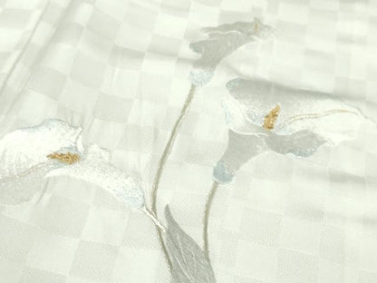 平和屋本店■極上　訪問着　総刺繍　カラー　市松地紋　金銀糸　ロング丈　逸品　未使用　DZAA5101kh5