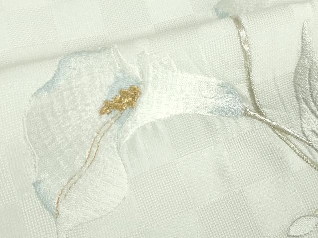 平和屋本店■極上　訪問着　総刺繍　カラー　市松地紋　金銀糸　ロング丈　逸品　未使用　DZAA5101kh5