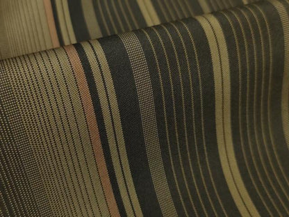 平和屋本店■極上　繭蚕　黄八丈　紬　縞　証紙付き　逸品　DZAA5113kh5