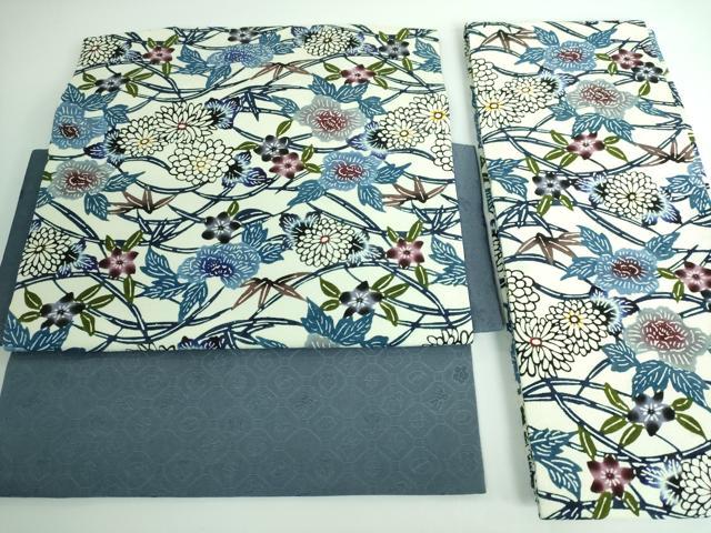 平和屋本店■極上　本場琉球びんがた　つけ帯　草花文　証紙付き　逸品　DZAA5132kh5