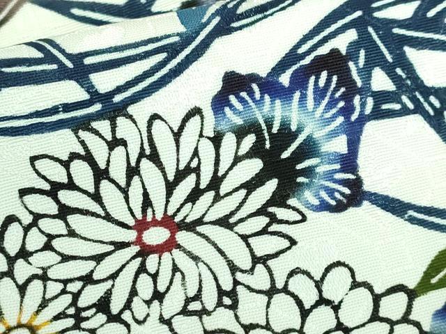 平和屋本店■極上　本場琉球びんがた　つけ帯　草花文　証紙付き　逸品　DZAA5132kh5