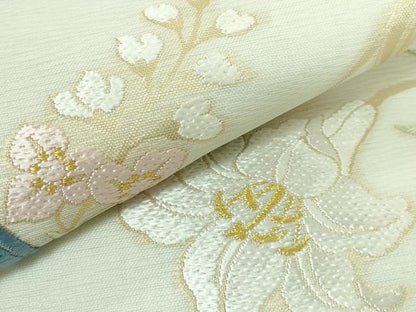 平和屋本店■極上　夏物　西陣　織文意匠鈴木　六通柄袋帯　唐織　花唐草　証紙付き　逸品　DZAA5160kh5