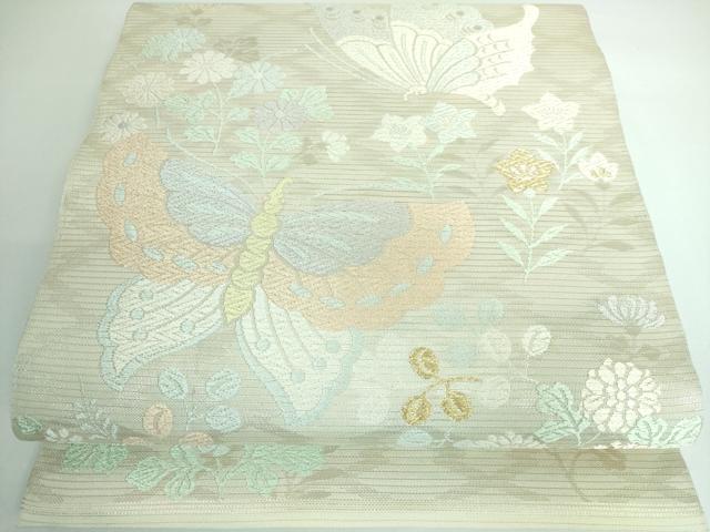 平和屋着物＊極上 夏物 西陣 川島織物 六通柄 本袋帯 唐織 花蝶文 金糸 逸品 DZAA5164kh6