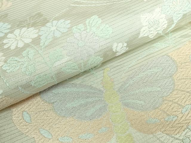 平和屋着物＊極上 夏物 西陣 川島織物 六通柄 本袋帯 唐織 花蝶文 金糸 逸品 DZAA5164kh6