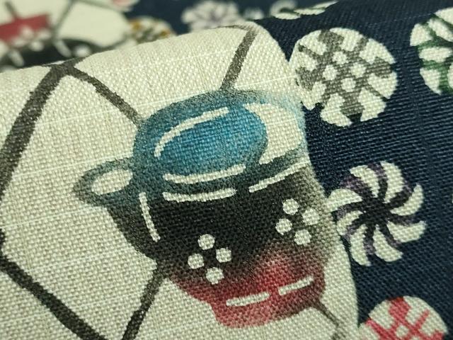 平和屋本店■極上　工房桝屋儀兵衛　紅型　芭蕉織　九寸名古屋帯　本場縞大島　型絵染　武島織物　証紙付き　逸品　未使用　DZAA5176kh5