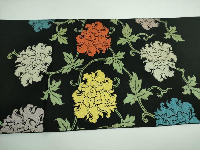 平和屋本店○最高級 龍村平蔵製 太鼓柄 本袋帯 唐獅子 飛錦