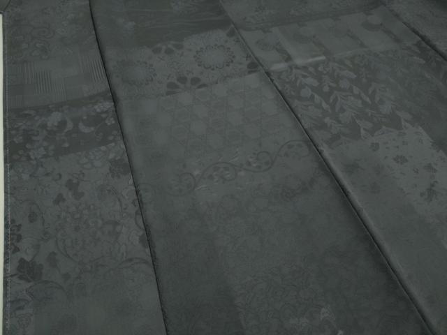 平和屋本店●極上　美空ひばり　お召　色無地　吉祥花地紋　紅消鼠色　逸品　未使用　DZAA5205kh5