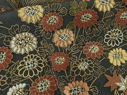 平和屋本店●極上 中国三大刺繍 相良刺繍 訪問着 渡橋風景花文 青褐色地 金糸 鬼しぼ縮緬 逸品 DZAA5208kh5
