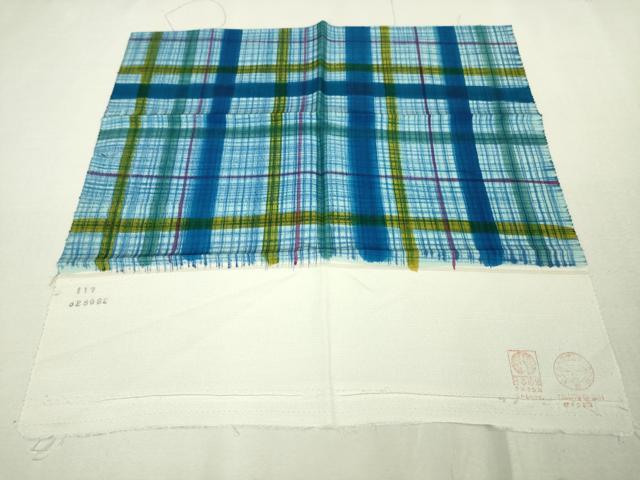 平和屋本店▽極上 小紋 単衣 格子 反端付き 逸品 DZAA5215kh5