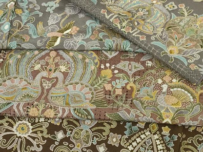 平和屋本店●極上 中国三大刺繍 蘇州刺繍 スワトウ刺繍 汕頭刺繍 訪問着 更紗花文 暈し染め 金糸 反端付き 逸品 DZAA5220kh5