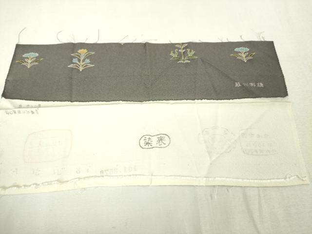 平和屋本店●極上 中国三大刺繍 蘇州刺繍 スワトウ刺繍 汕頭刺繍 訪問着 更紗花文 暈し染め 金糸 反端付き 逸品 DZAA5220kh5