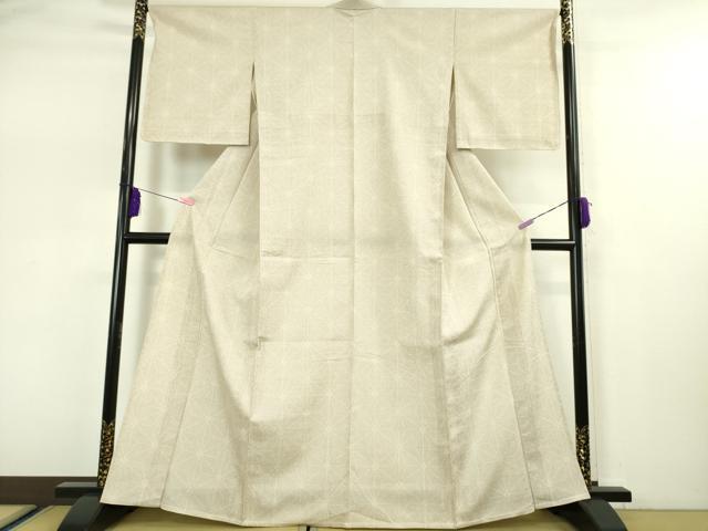 平和屋本店▽極上　白鷹お召　単衣　110亀甲　麻の葉　逸品　未使用　DZAA5224kh5