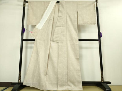 平和屋本店▽極上　白鷹お召　単衣　110亀甲　麻の葉　逸品　未使用　DZAA5224kh5