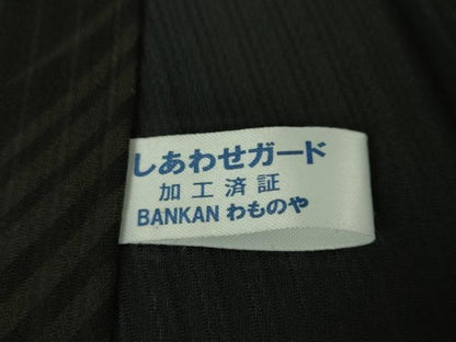 平和屋本店■極上　男性　京都の名門ブランド　銀花仙　小紋　単衣　黒地　銀彩　BANKANわものや　反端付き　逸品　未使用　DZAA5225kh5
