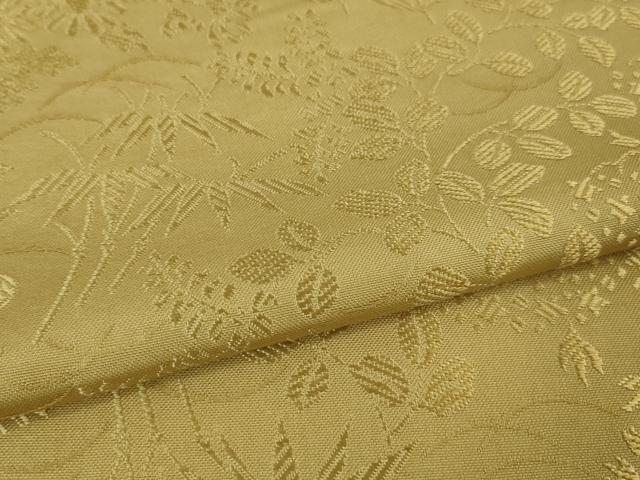 平和屋本店■極上　色無地　お召地　草花地紋　芥子色　逸品　DZAA5228kh5 平和屋本店○極上 色無地 お召地 草花地紋 芥子色 逸品 DZAA5228kh5